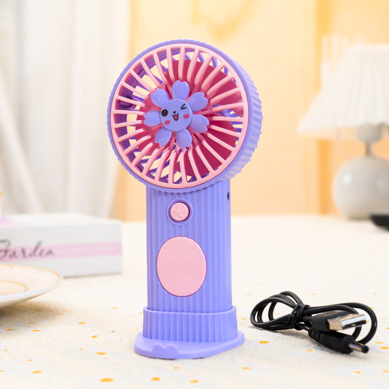 Women's Portable Hand Fan with Floral Design Bowlift