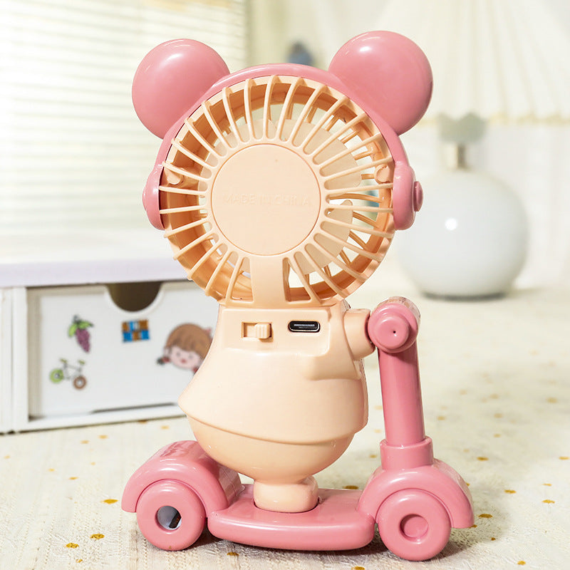 Ladies portable hand fan with cute animal design Bowlift