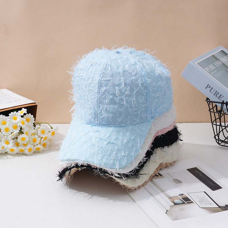 Women's Embroidered Textured Baseball Cap Bowlift