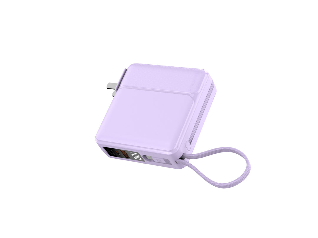 Compact quick-charge power bank with LCD display and integrated safety technology Bowlift