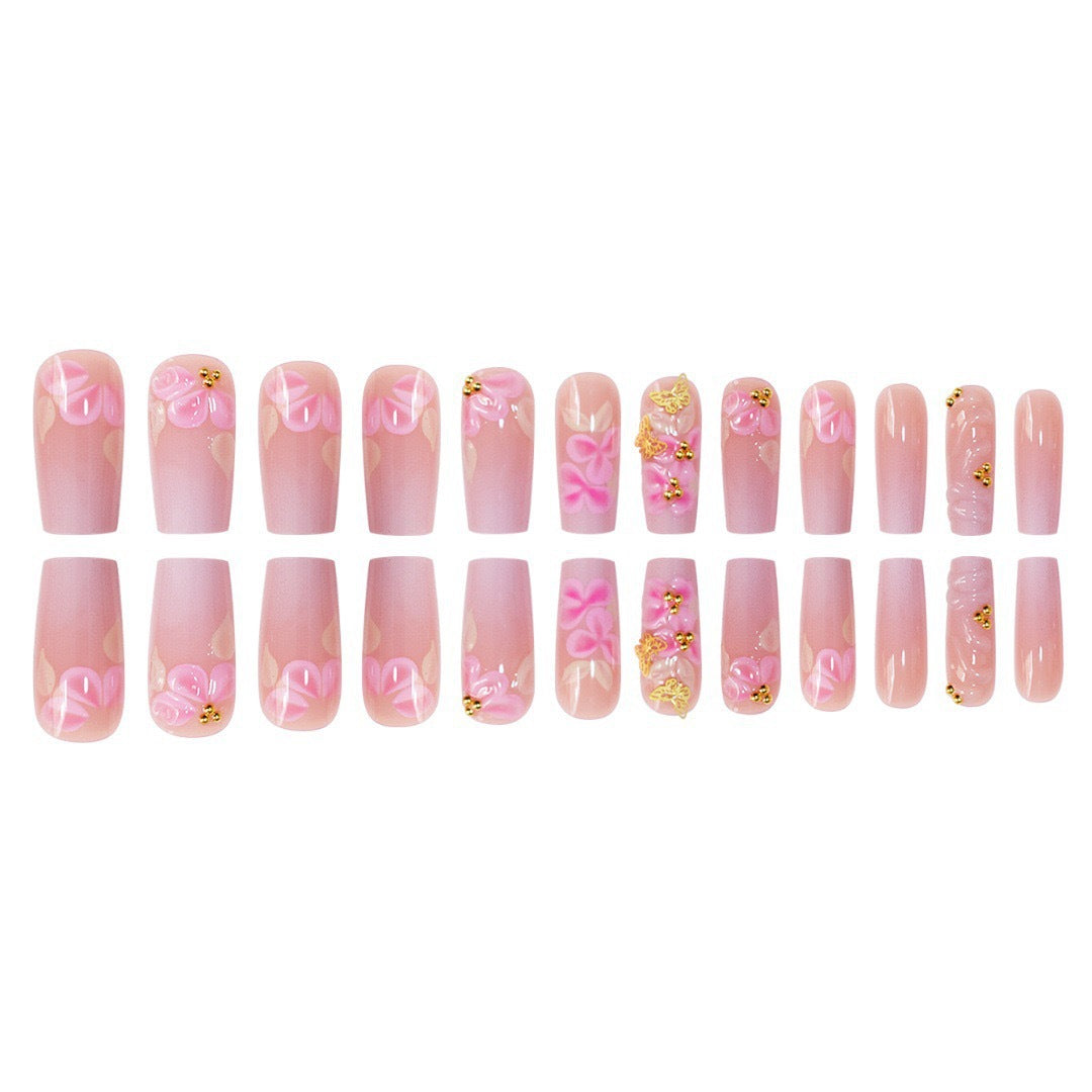 Floral Art Acrylic Nail Enhancements Bowlift