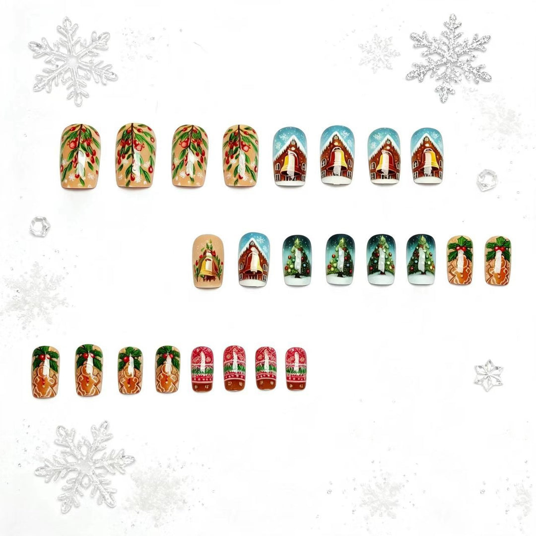 Artificial nails with festive Christmas motif Bowlift