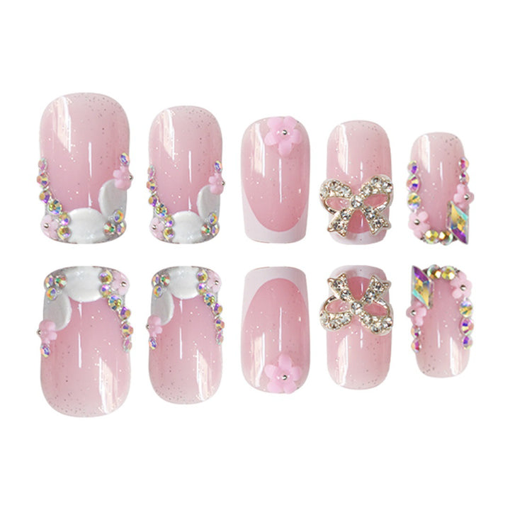 Floral Accent Nail Art Extensions Bowlift