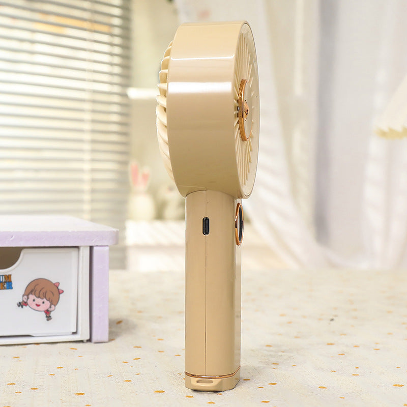 Cooling handheld rechargeable mini fan with touch speed display and detachable desktop stand Bowlift