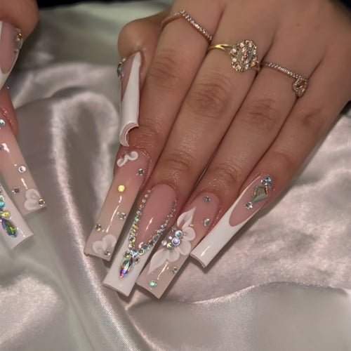 Premium Decorative Long Press-On Nails Bowlift