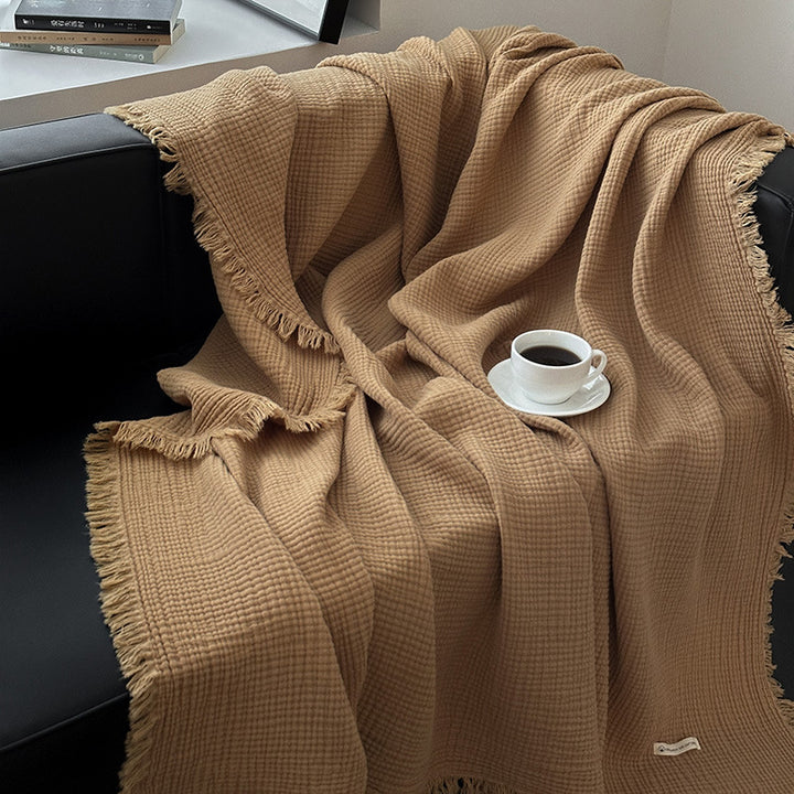 Women's cozy waffle textured blanket Bowlift