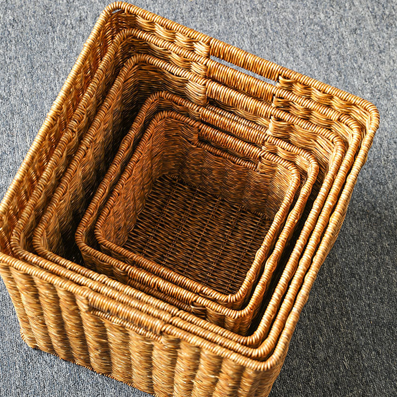 Handwoven Rustic Storage Cube Bowlift
