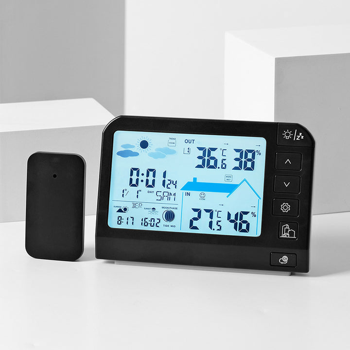 Digital Weather Alarm Clock with Multifunctional Display Bowlift