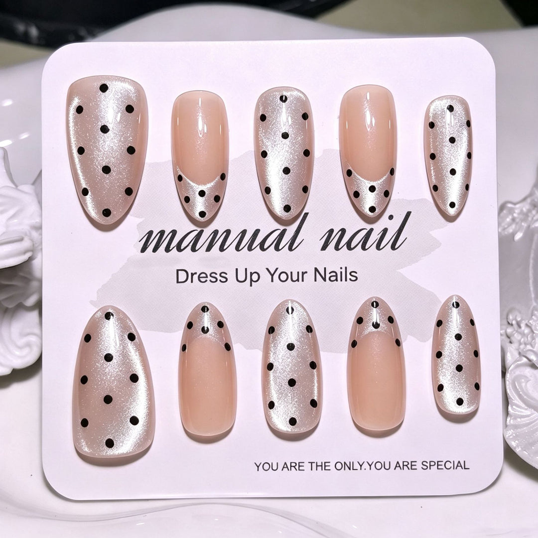 Artistic Polka Dot Press-On Nail Tips Bowlift