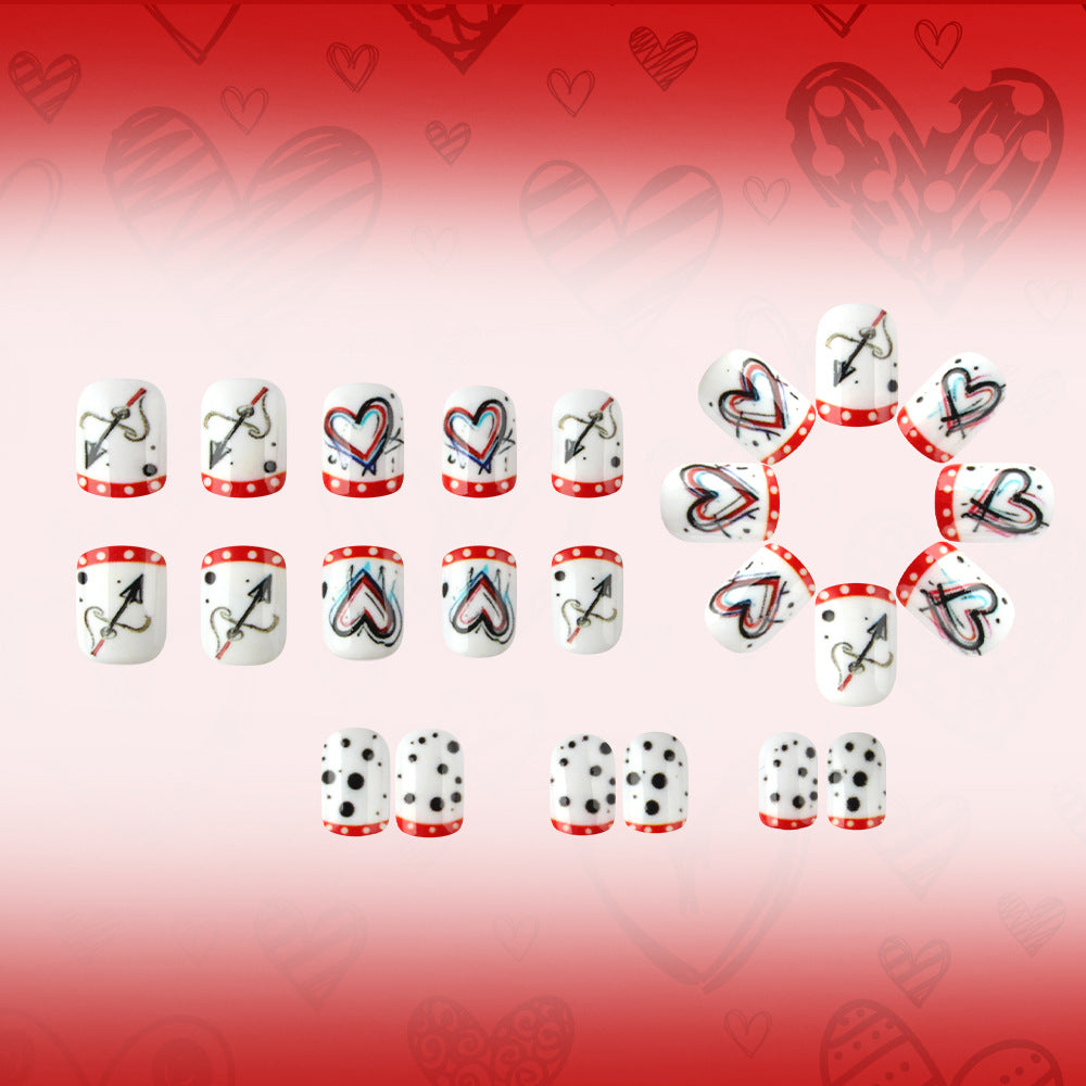 Artistic Heart-Themed Nail Art Bowlift