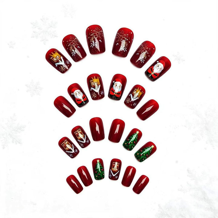 Artificial nails with festive Christmas motif Bowlift