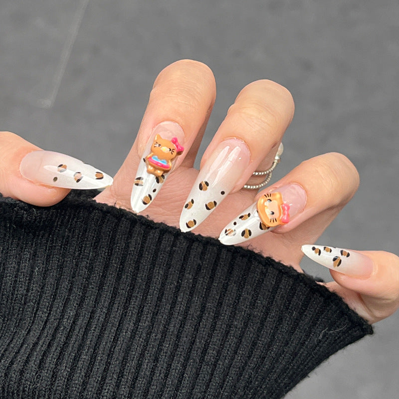 Glamorous Press-On Nail Set with Decorative Gemstone Accents Bowlift