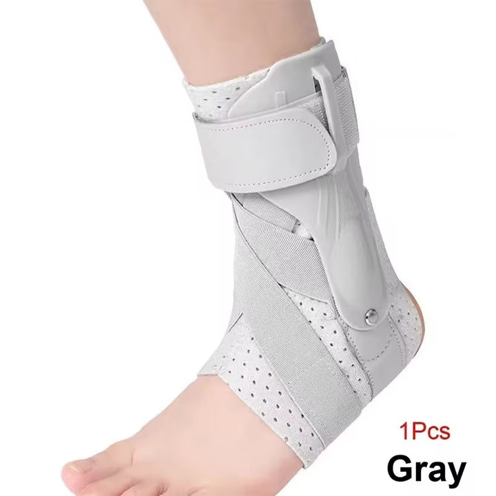Adjustable Breathable Ankle Brace with Rigid Dorsal Splint and Cross-Strap Compression Bowlift