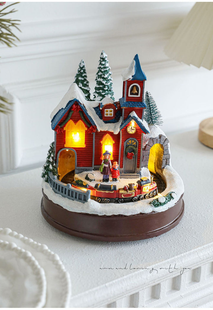 Resin Glowing Rotating Christmas Music Box