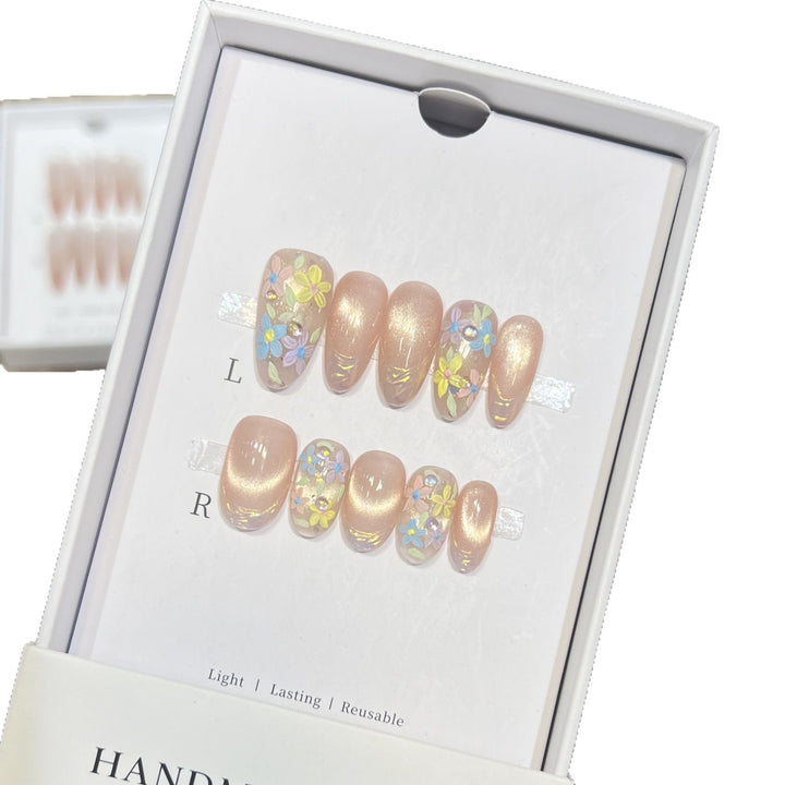 Floral Art Press-On Nail Set Bowlift