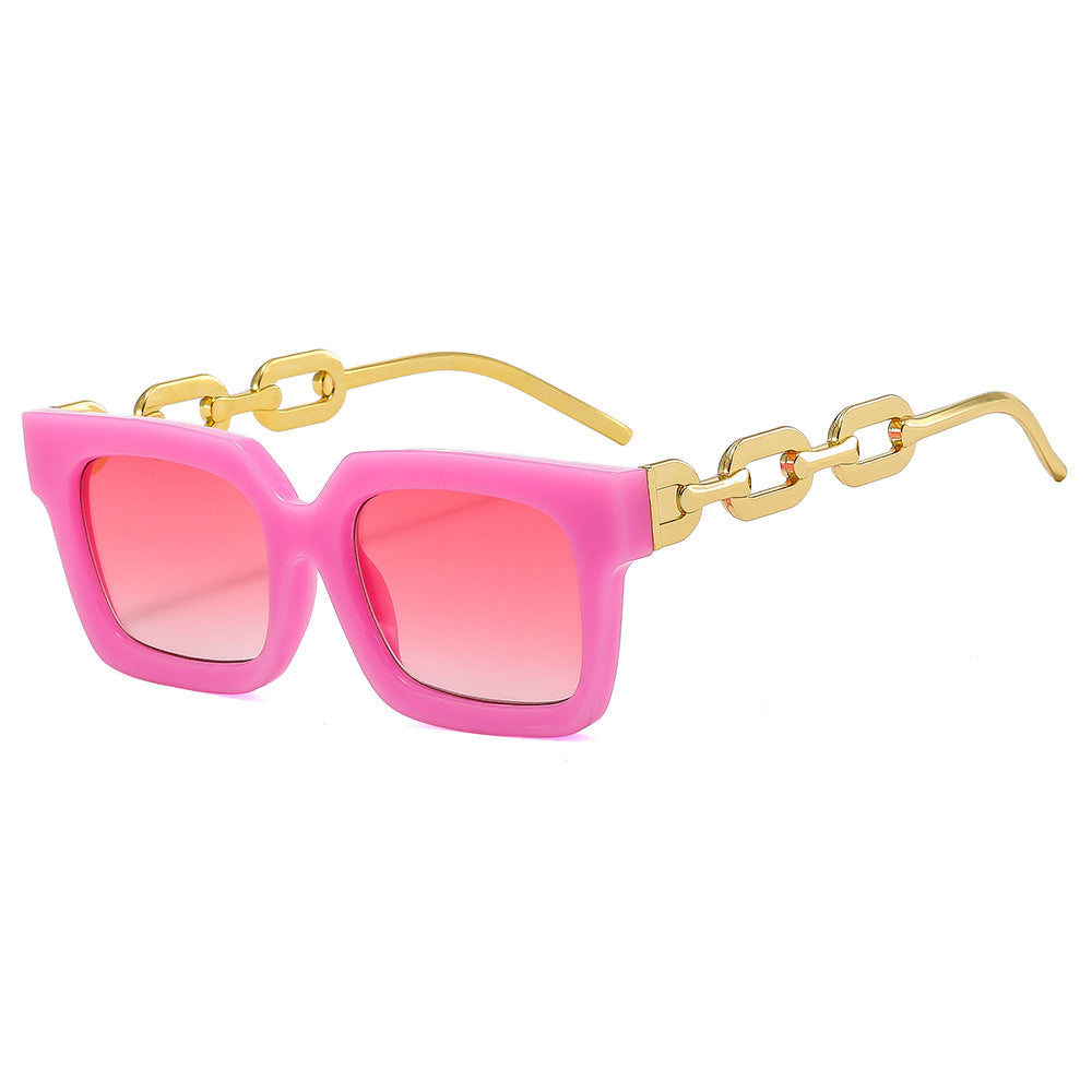 Women’s fashionable square sunglasses with luxurious chain details Bowlift