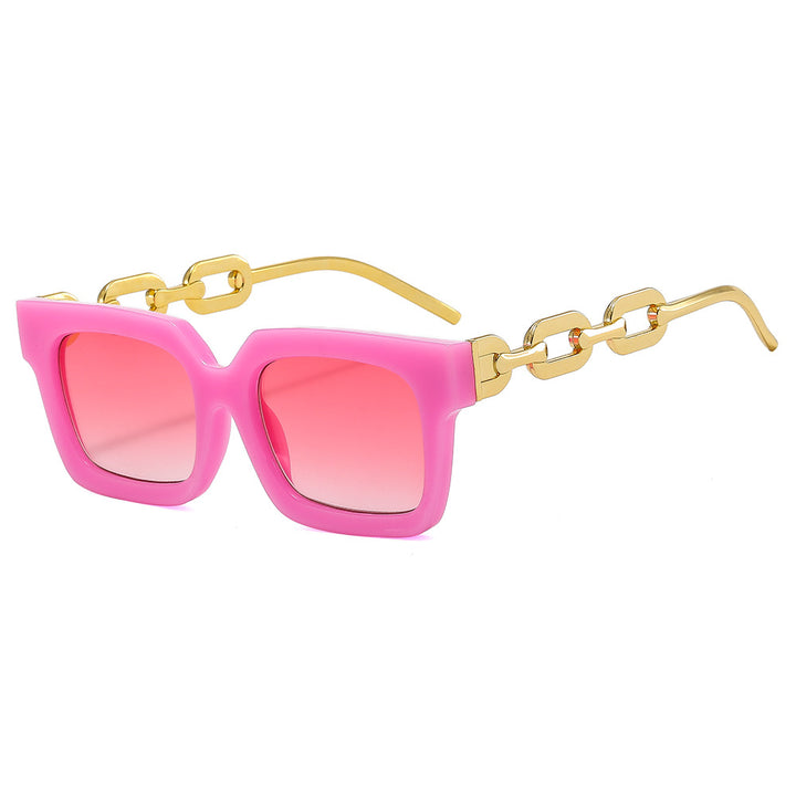 Women’s fashionable square sunglasses with luxurious chain details Bowlift