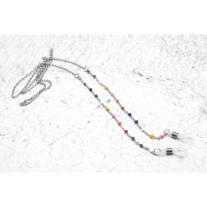 Vibrant Multi-Colored Beaded Eyewear Chain Bowlift