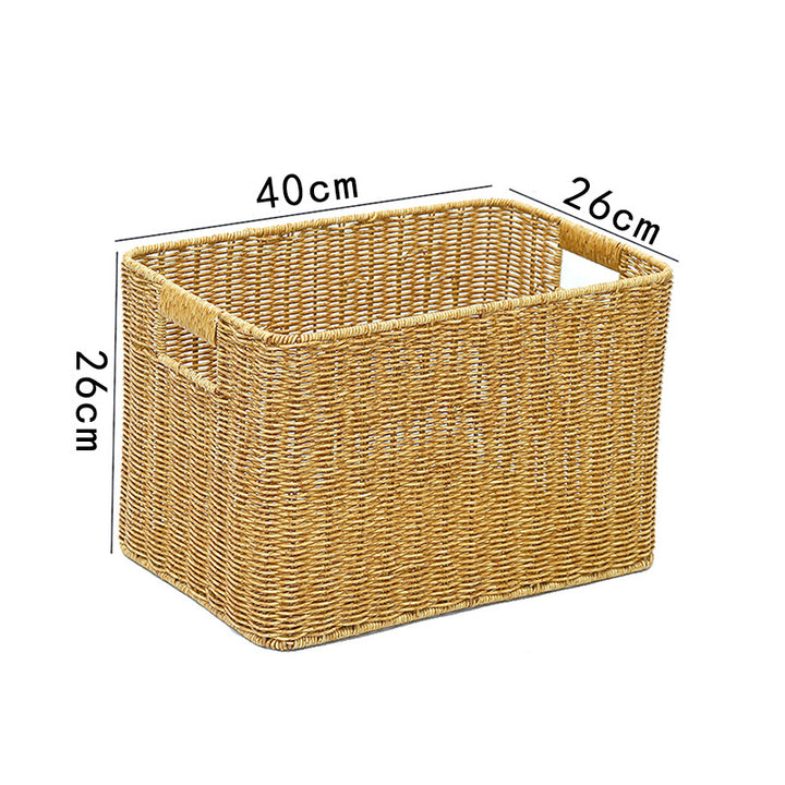 Women Rectangular Storage Basket Made of Woven Material Bowlift