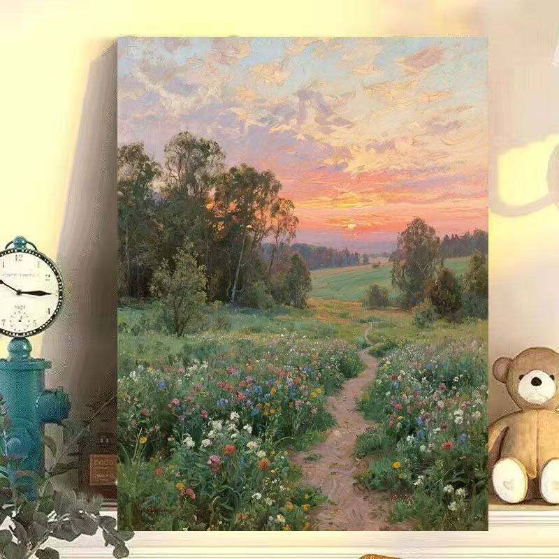 Floral Cat-Themed Canvas Wall Art Bowlift