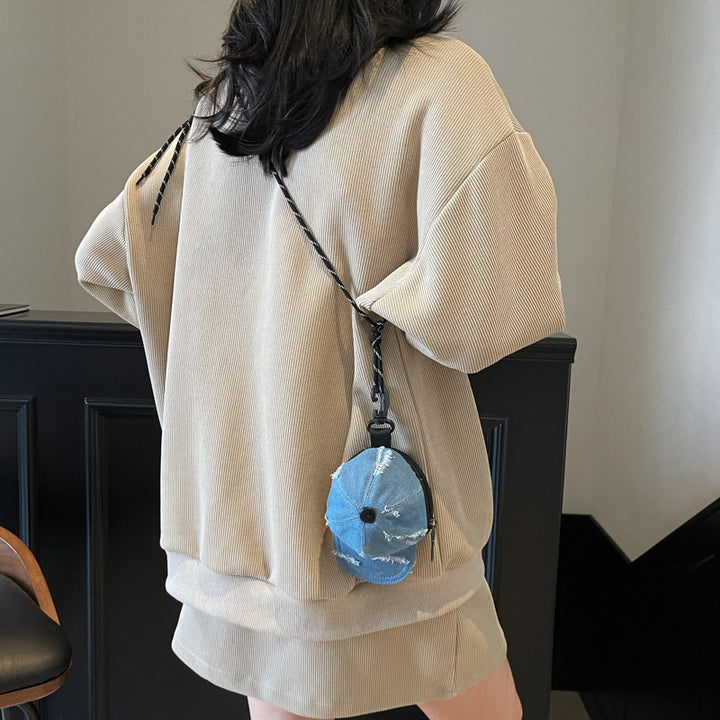 Denim Print Adjustable Cap Bowlift