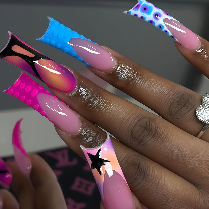 Artistic Press-On Nail Art Extensions Bowlift
