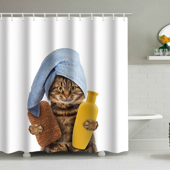 Artistic Dog Illustration Shower Curtain Bowlift