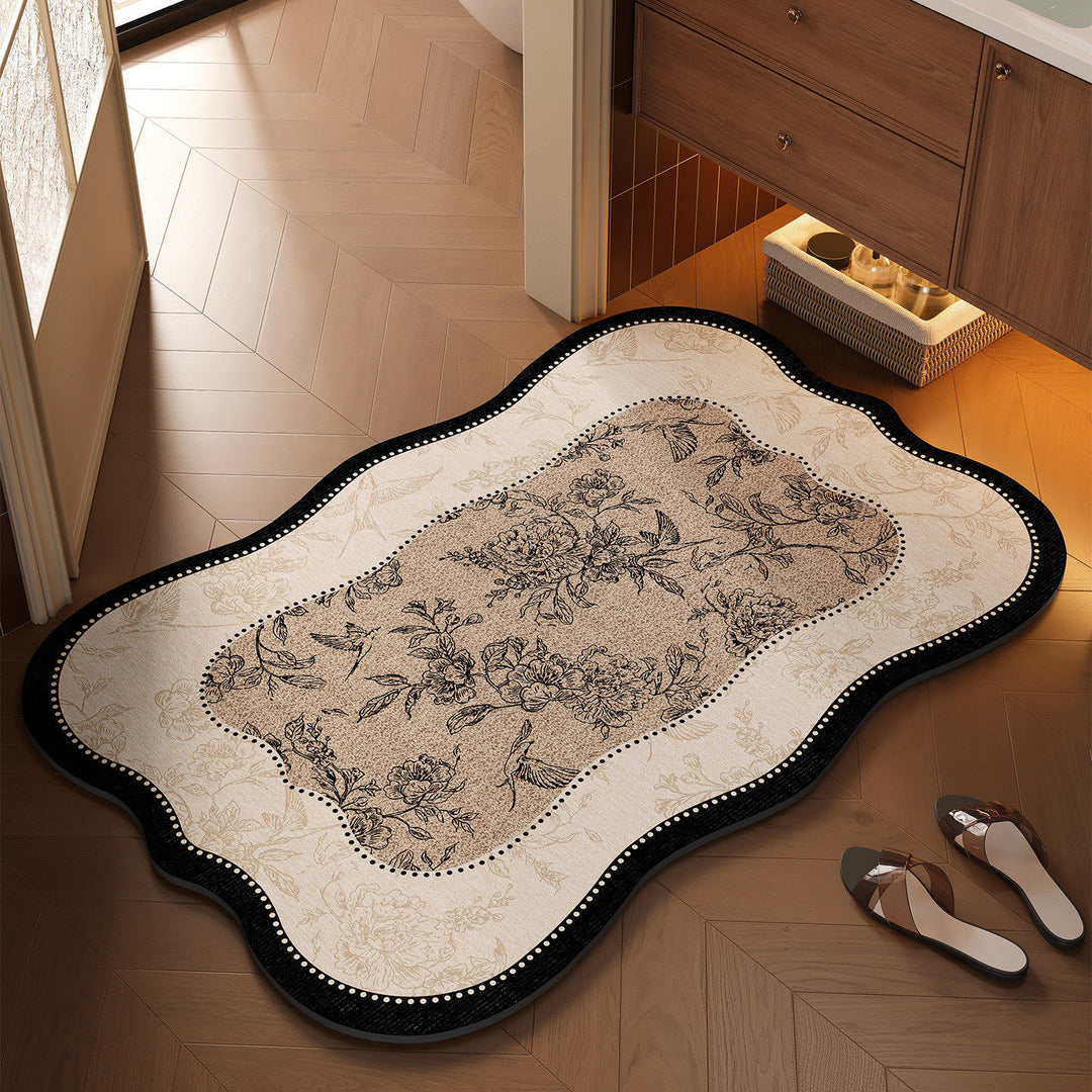 Floral Design Bathroom Mat Bowlift