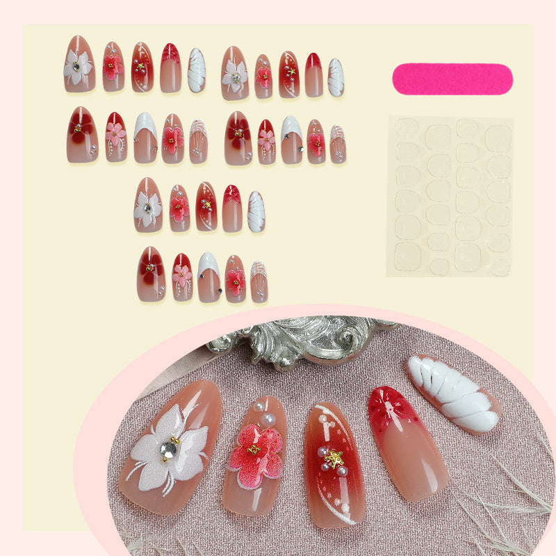 Floral Embellished Press-On Nail Set Bowlift 1788495995