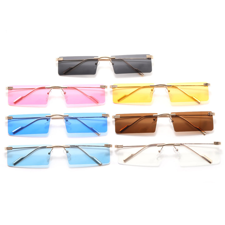 Women's Fashion Rectangular Sunglasses with Elegant Metal Frame Bowlift