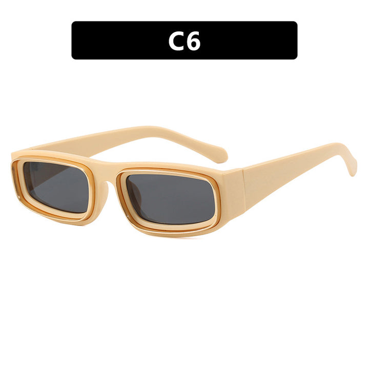 Ladies trendy rectangular sunglasses with elegant color play Bowlift