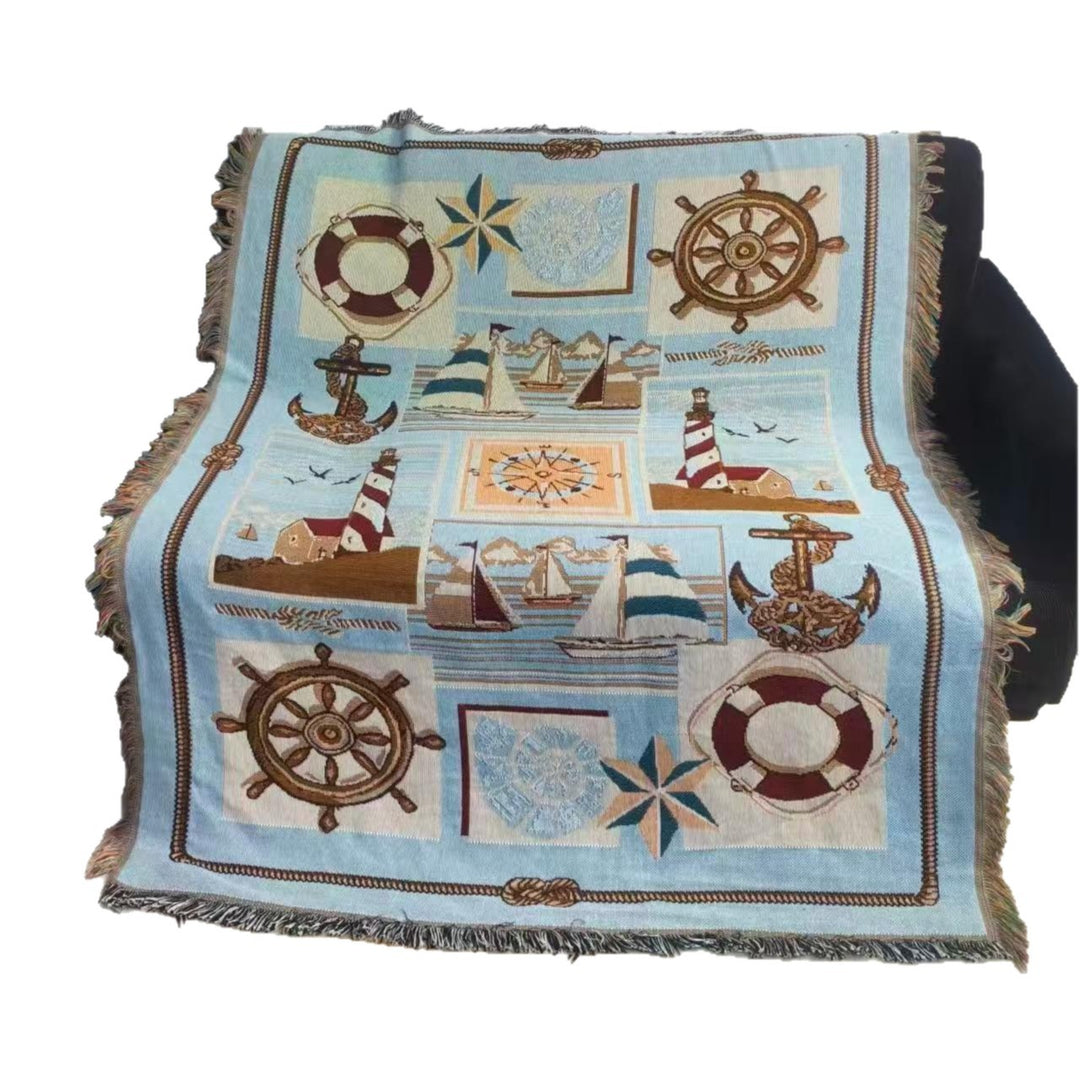 Dragon-Themed Woven Tapestry Throw Blanket