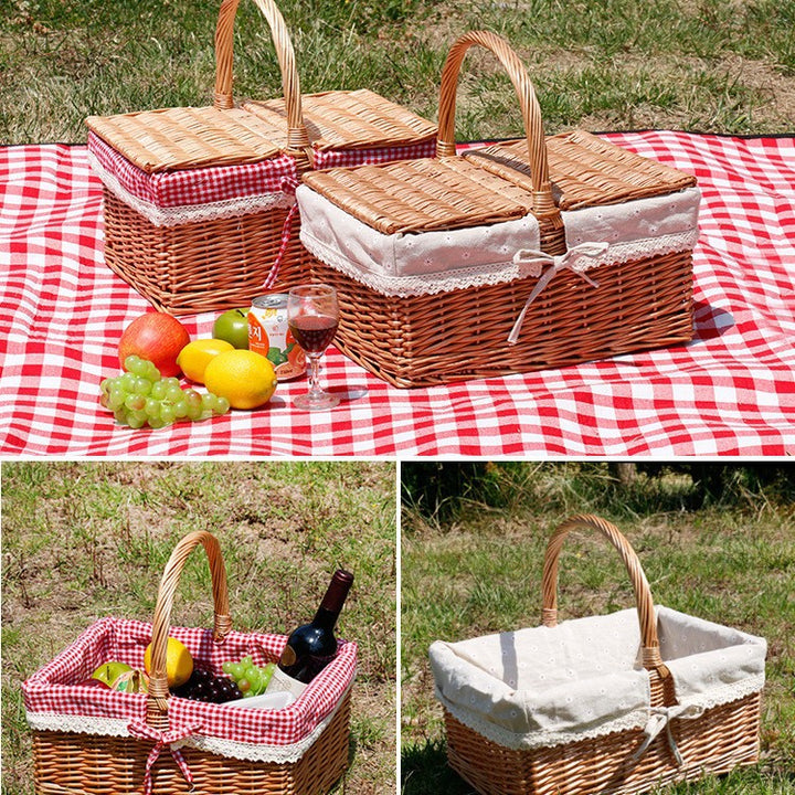 Women's braided basket with decorative fabric insert Bowlift
