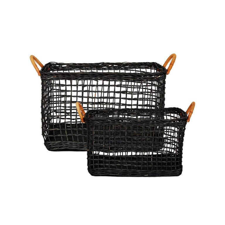 Handmade storage basket with braided handles Bowlift