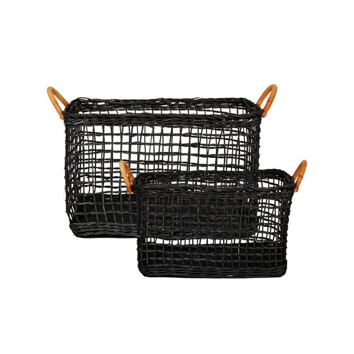 Handmade storage basket with braided handles Bowlift