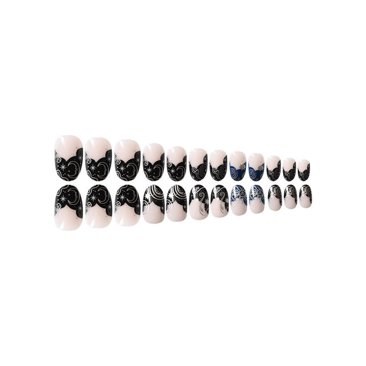 Artistic Galaxy-Themed Press-On Nails Bowlift
