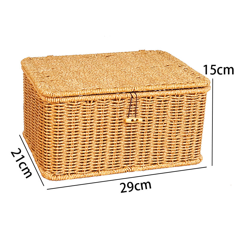 Women Large Storage Basket with Lid Bowlift