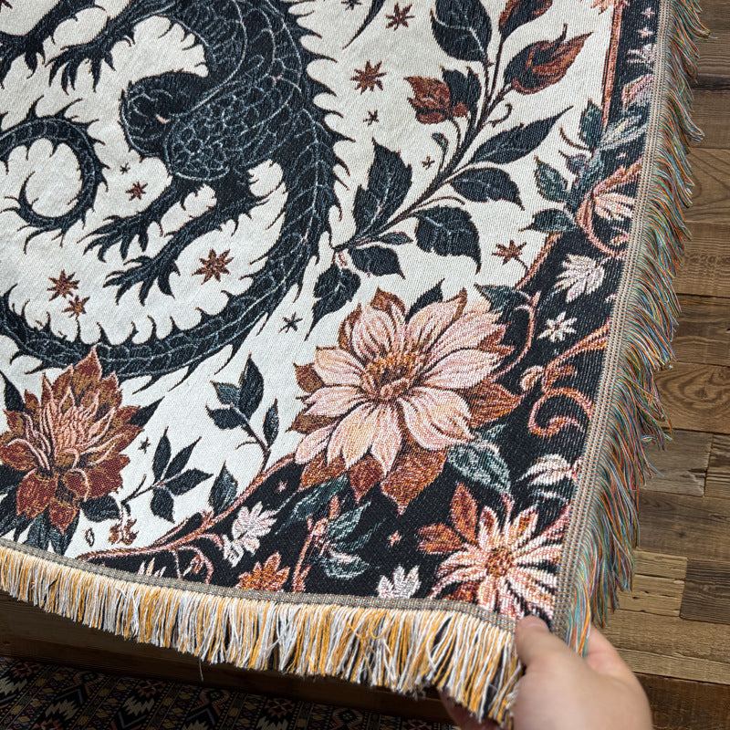 Bohemian Dragon Tapestry Throw Blanket