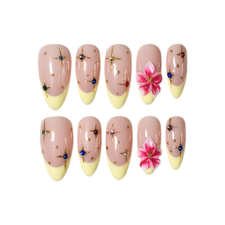 Floral Accented Press-On Nail Extensions Bowlift