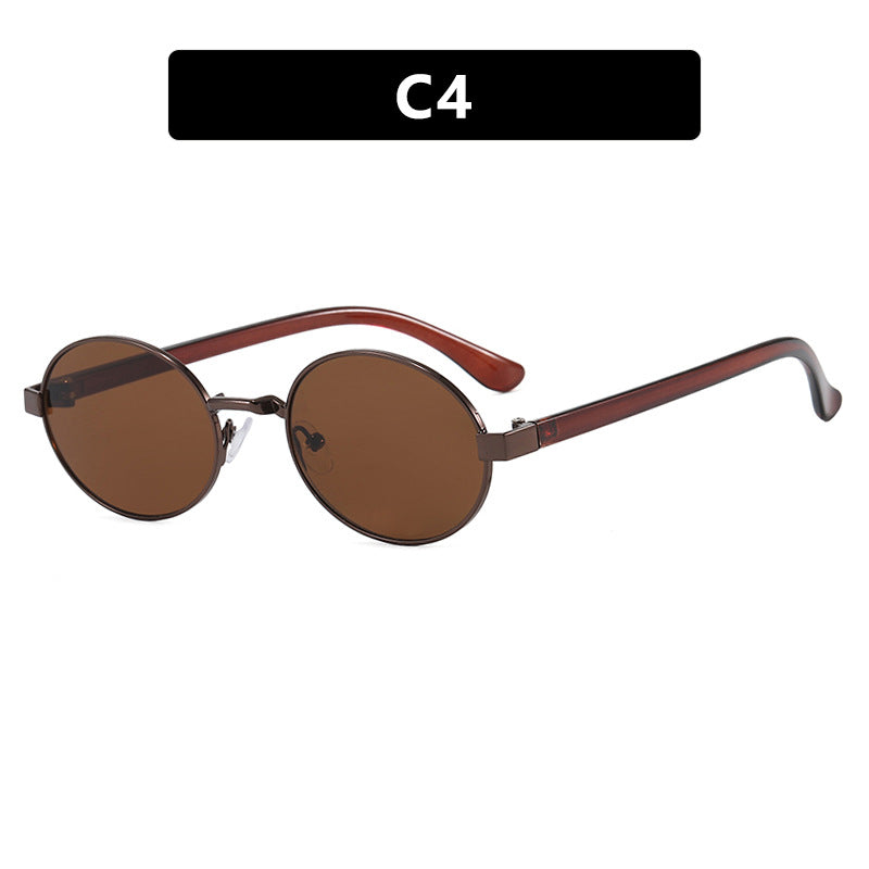 Women's round glasses with elegant metal frame and adjustable nose pads Bowlift