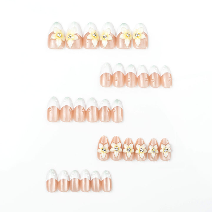 Acrylic nail set with elegant floral design Bowlift