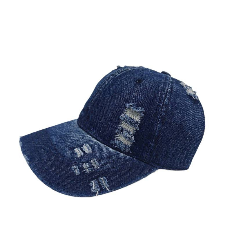 Women's Distressed Casual Denim Baseball Cap Bowlift