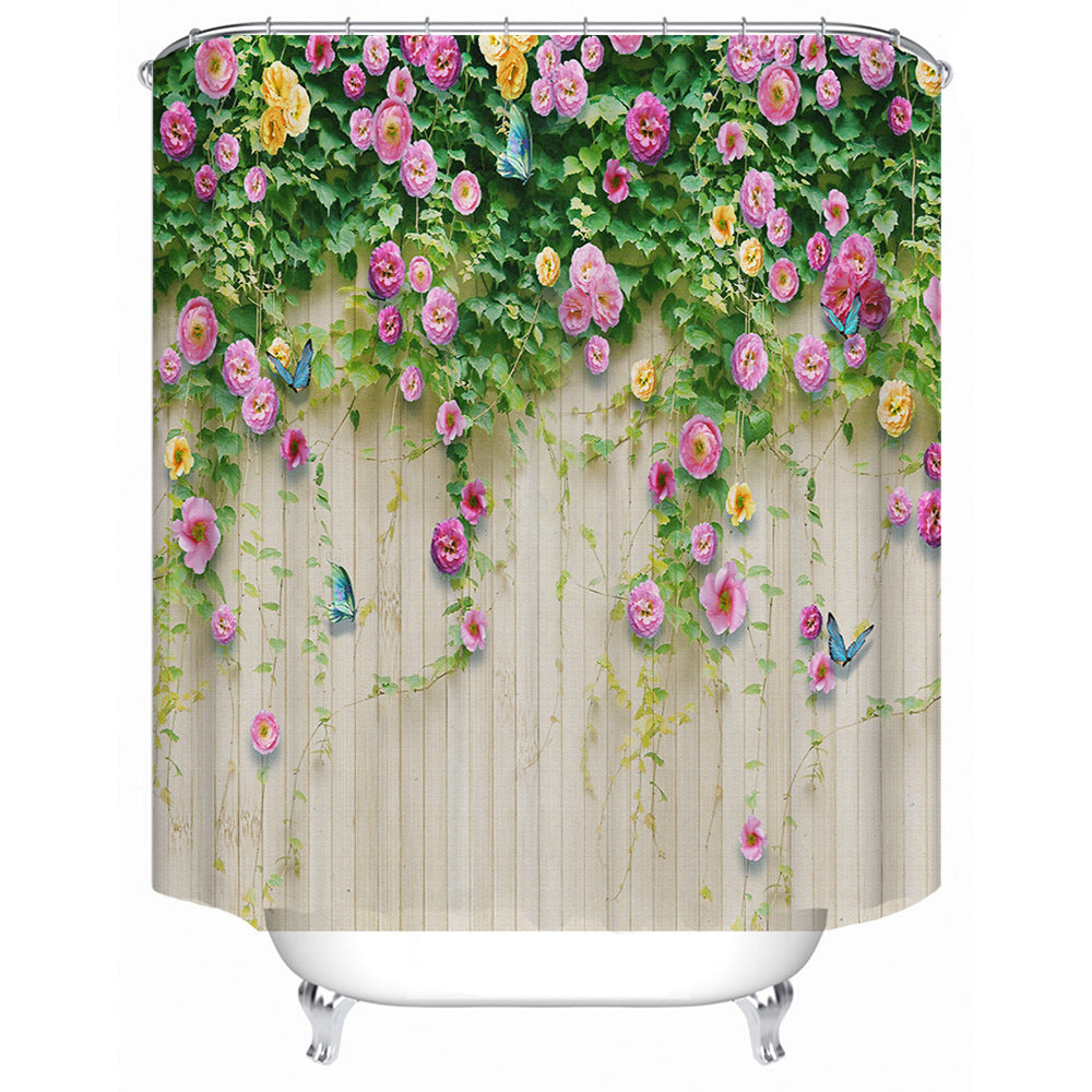 Rustic Garden-Themed Shower Curtain Bowlift
