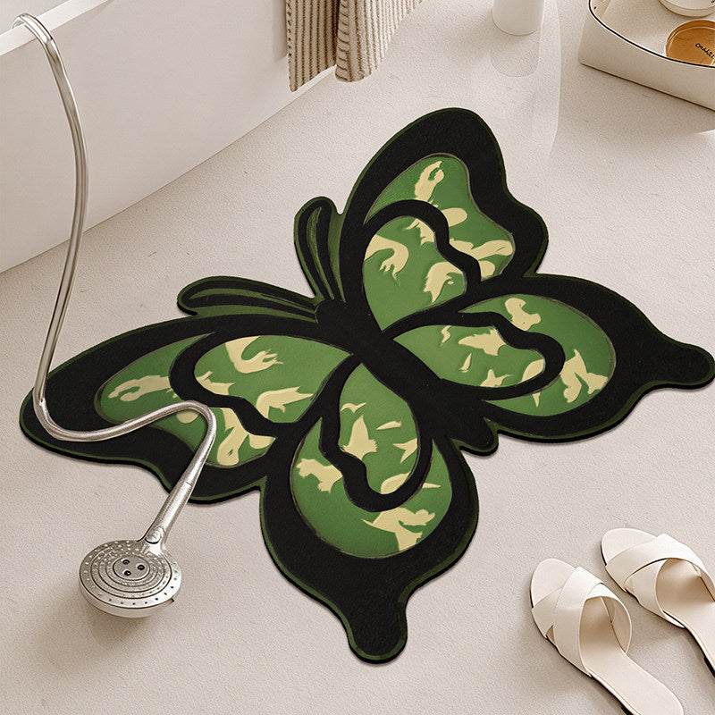 Butterfly Shaped Bathroom Rug Bowlift