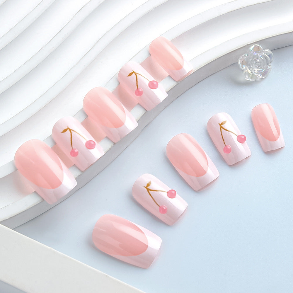 Elegant Cherry Blossom Gel Nail Art Bowlift