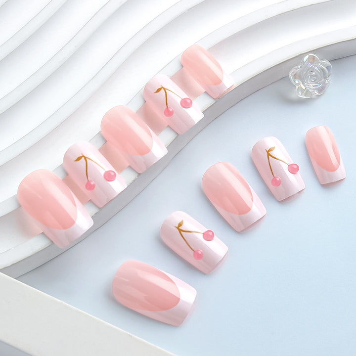 Elegant Cherry Blossom Gel Nail Art Bowlift