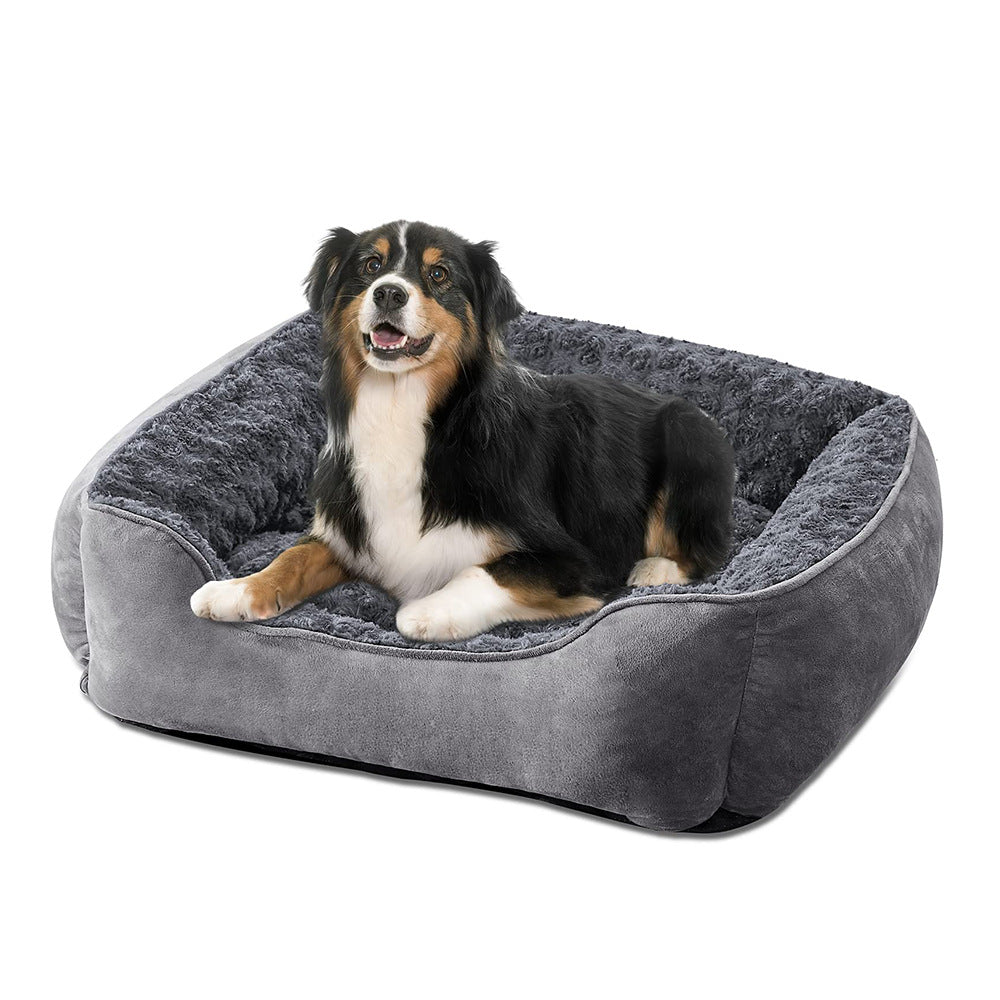 Plush Orthopedic Dog Couch  Dog Bed