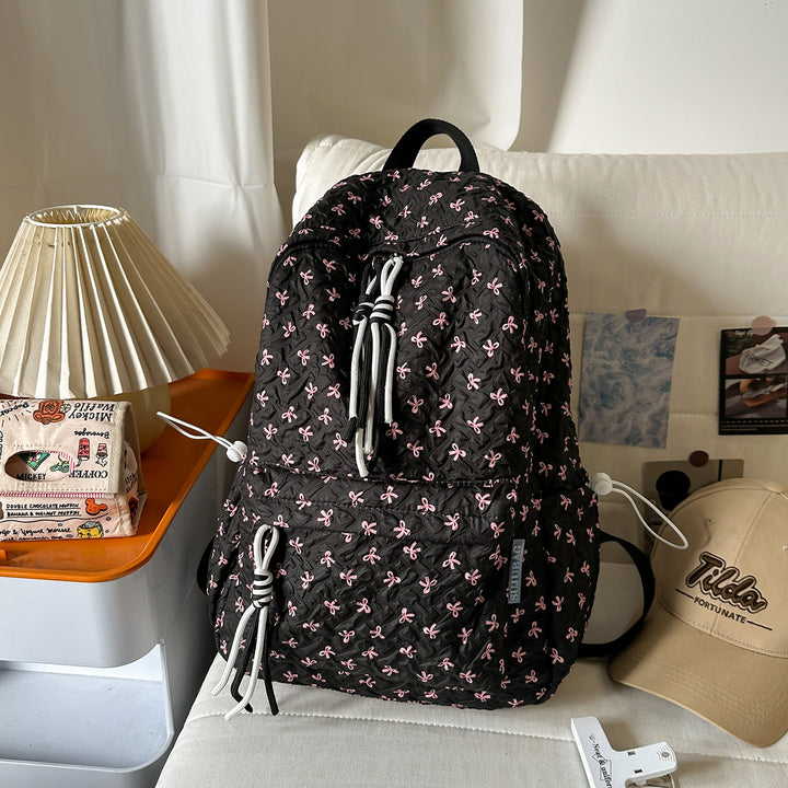 Textured Plush Multi-Compartt Backpack Bowlift