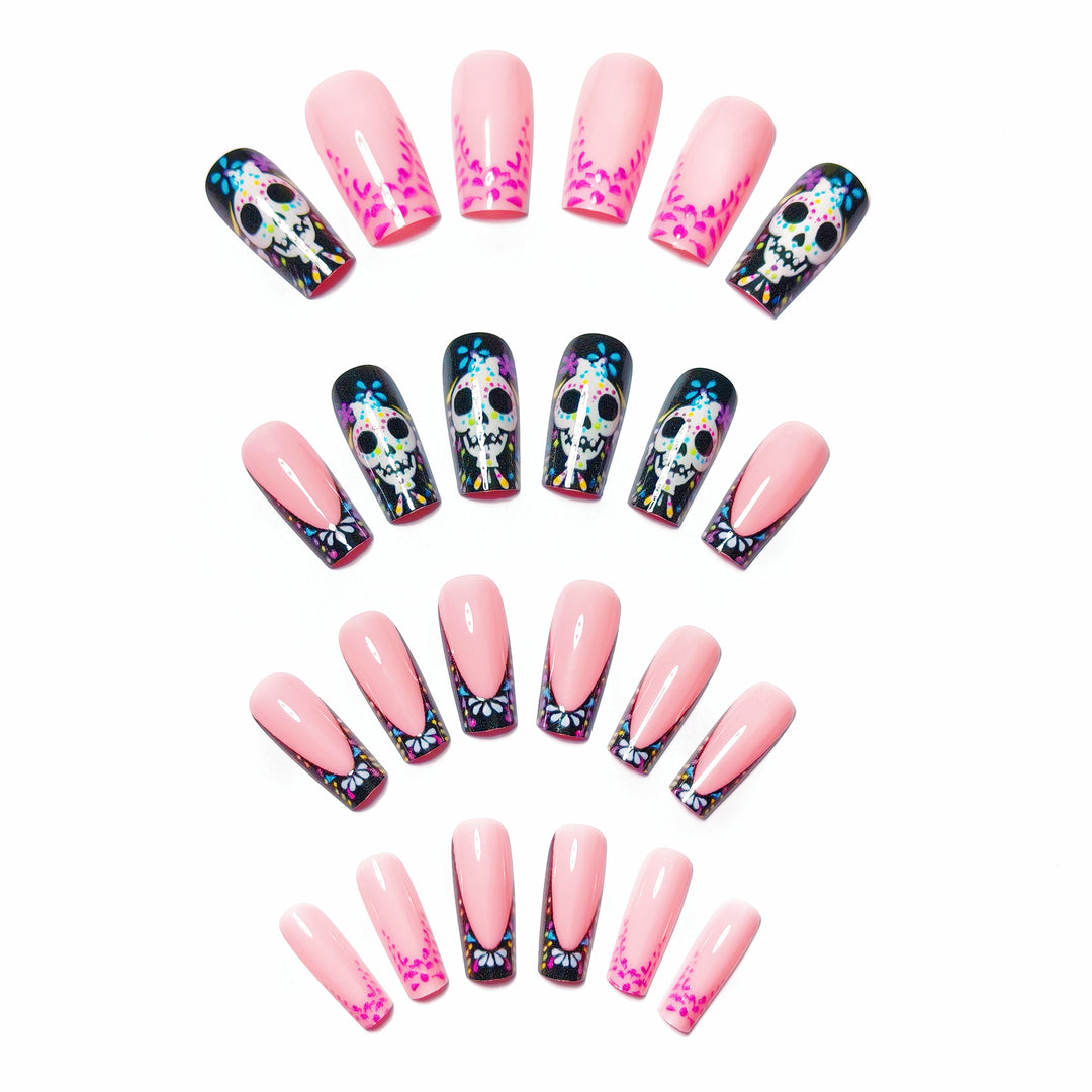 Creative nail art with detail-loving skull design Bowlift