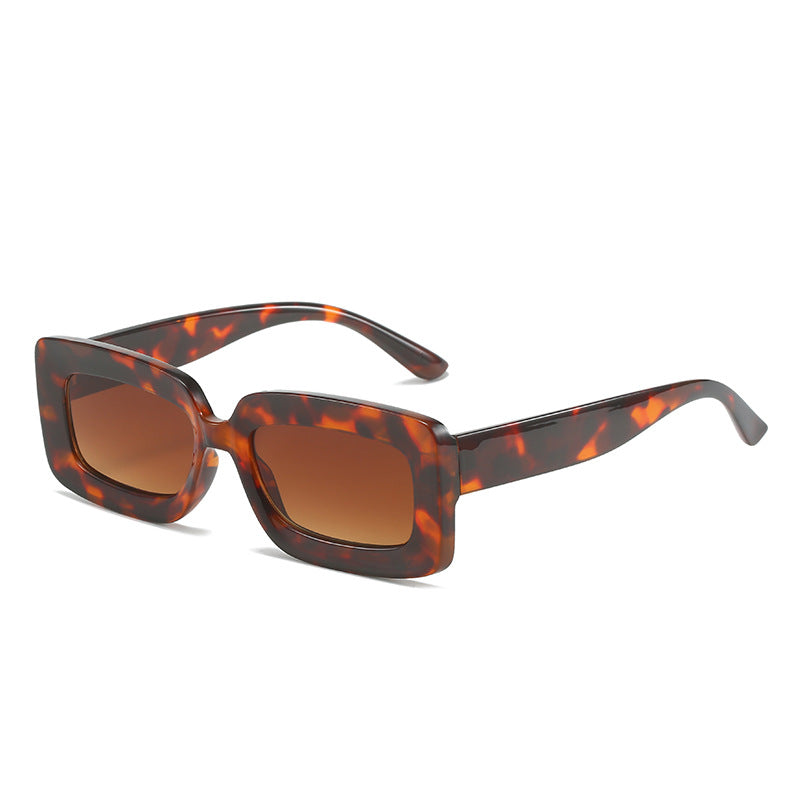 Women's Fashion Turtle Sunglasses with Rectangular Frame and Gradient Lenses Bowlift